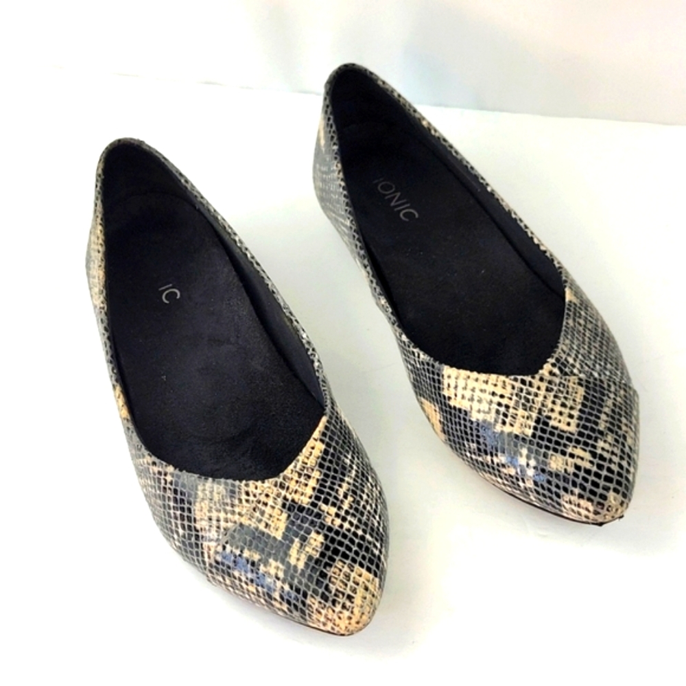 Vionic Caballo Pointy Toe Flats Reptile Texture S… - image 7